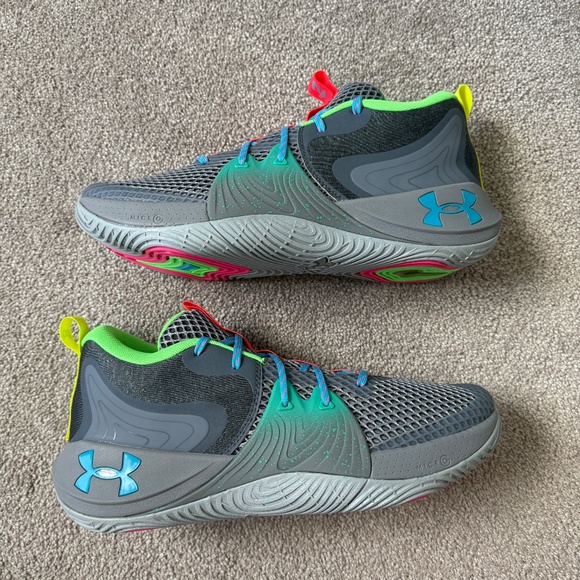 NIB Under Armour Men's Embiid One Gamer Night Gray Hovr Sneaker Size 13 - Picture 3 of 7